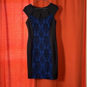 NWT. Enfocus Studio Blue and Black Dress